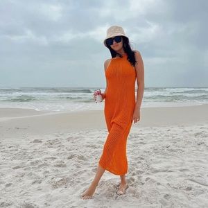 NEW ✨ Cult Gaia orange yaro knit dress